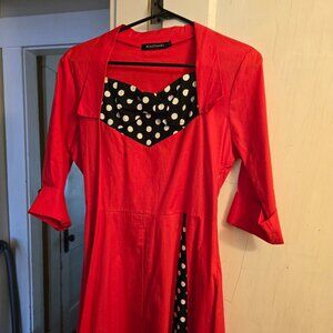 Womens 1950s retro vintage swing dress